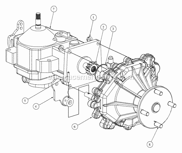 Assembly Pump Right Hand Diagram and Parts List for 3648 53AB5D4M100 Cub Cadet Lawn Mower